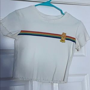 White Care bear crop top